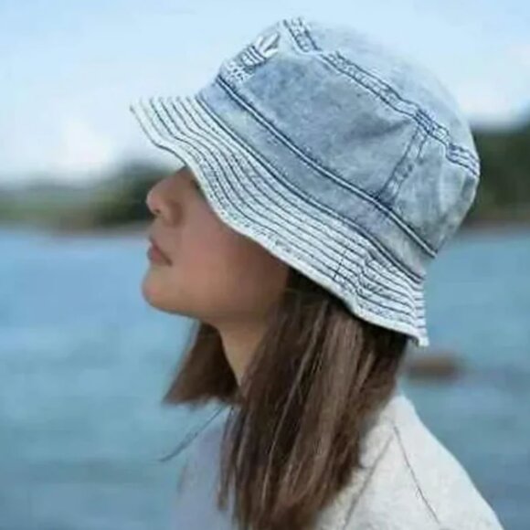 adidas Originals - Washed Bucket Hat in Denim - Picture 1 of 8